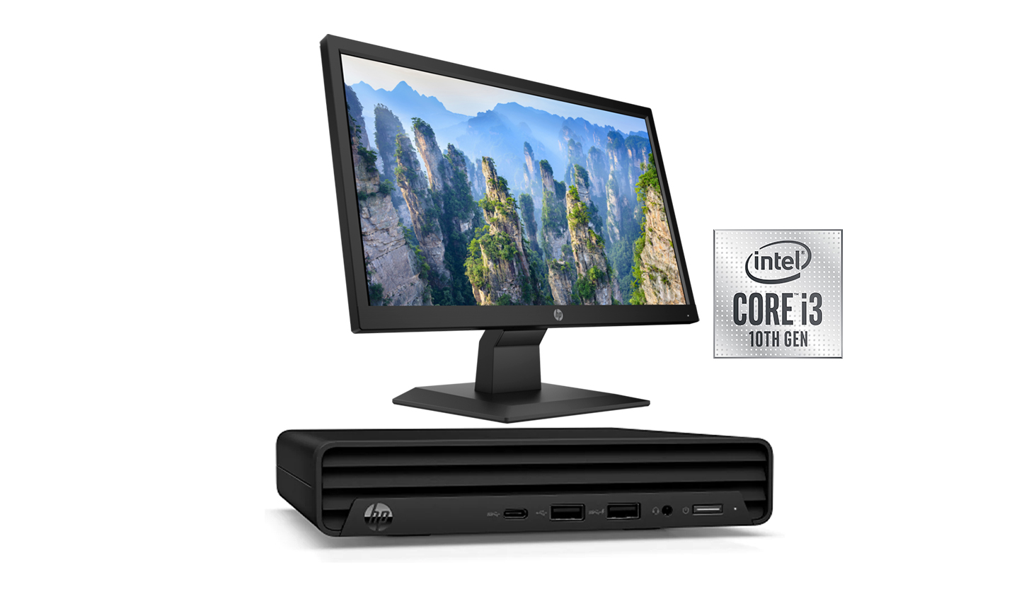 HP 260 G4 Mini Desktop Computer/Core i3/1tb hdd/4gb ram/10th gen/20 inches display/windows 11