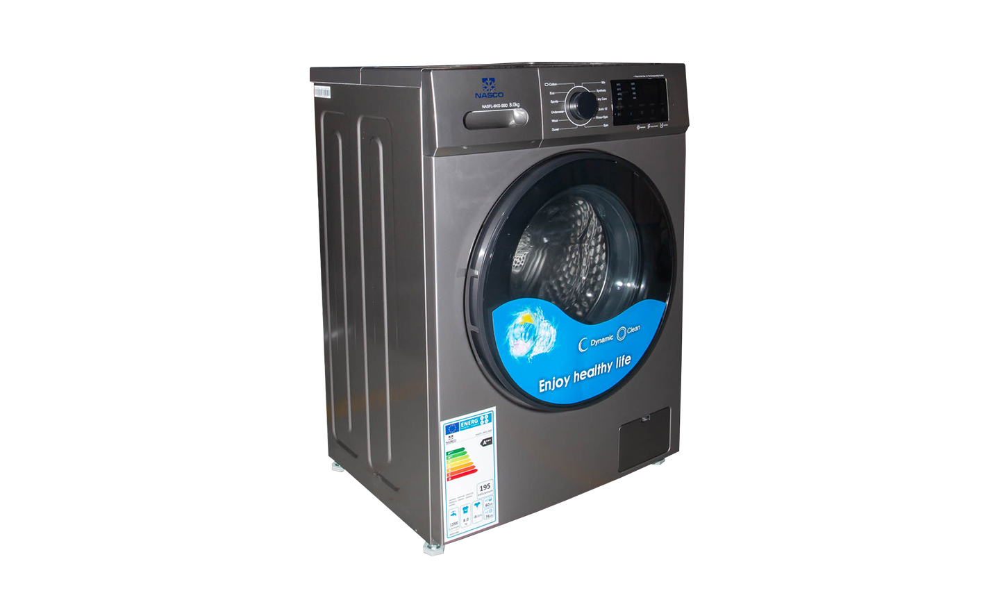 Nasco-7KGSEBD Washing Machine Front Load Silver inverter Fully Automatic 7Kg