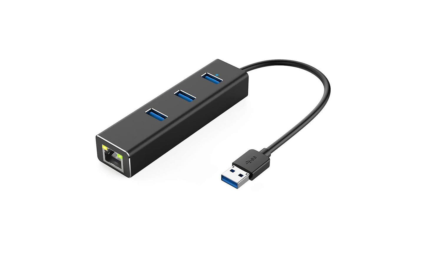 USB 3.0 to Gigabit Ethernet Adapter with 3 USB Ports