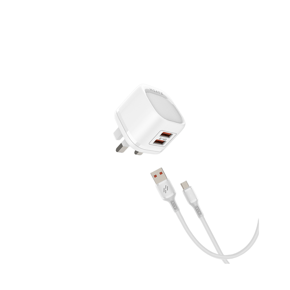 Heatz (ZA40) USB Dual Port Adapter With Type C Cable