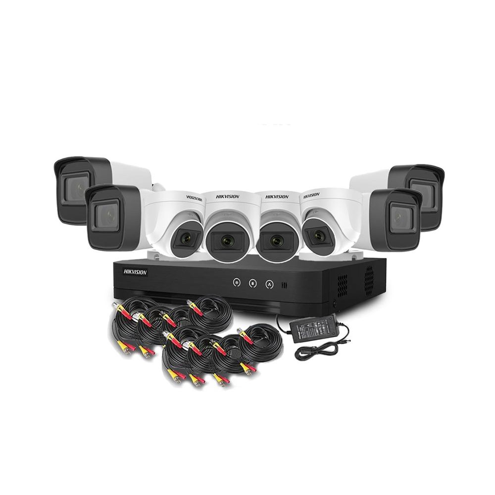 Hikvision (DS-J142I/7208HGHI-M1 +4 +4) Color VU 8 Channel 2mp Camera Kit
