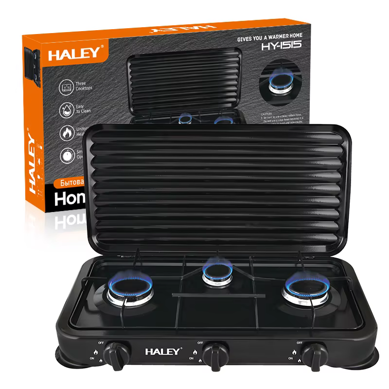Haley HY-1515 Gas Stove 3 Burner Black