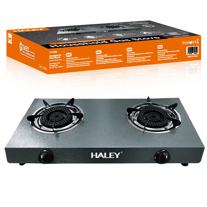 Haley HY-1513 Gas Stove 2 Burner Black